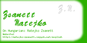 zsanett matejko business card
